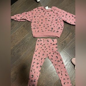 pink/mauve leopard Zara set toddler girl size 3-4yrs